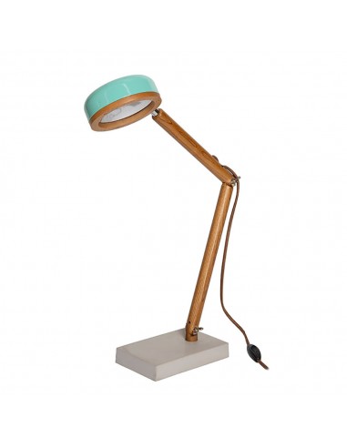 Lampe design Piffany Hipp - base ciment Lampe de table à LED, design scandinave bois de frêne vintage.