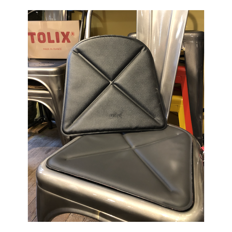GALETTE Tolix en STAMSKIN® pour chaises modèles A et fauteuil A56 noir.