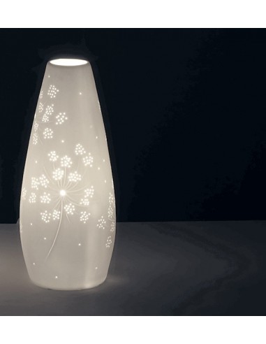 Lampe Design Mascagni céramique perforée à lumière douce et motif fleurs